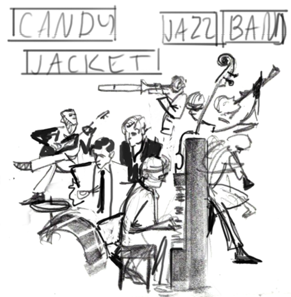 Candy Jacket Jazz Band Album Cover Design Layout Sketch